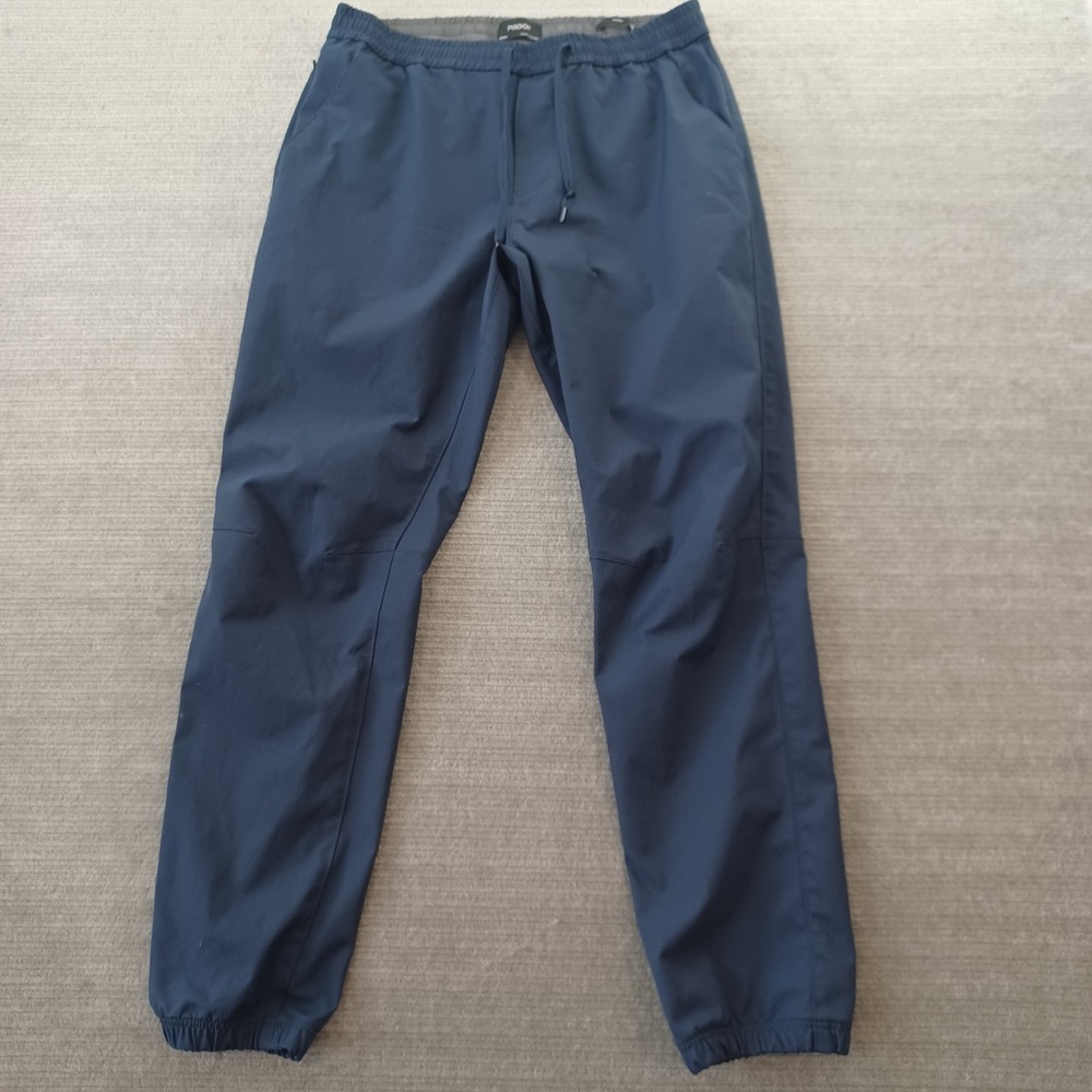 Proof Nomad Pants Mens Medium Blue Tapered Leg Stretch Casual Elastic Waist